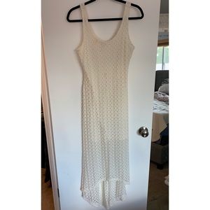 NWOT Crochet Cream High-Lo Dress, Size M